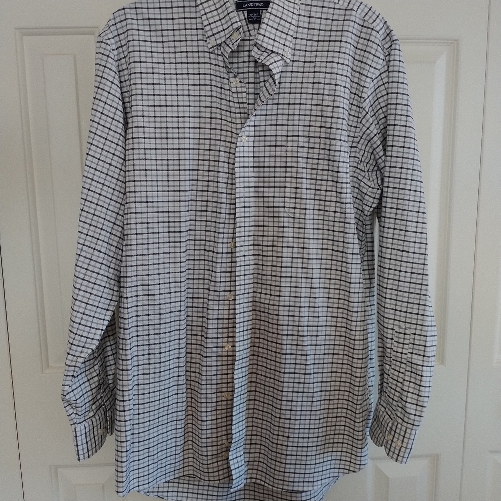Land's End Plaid Supima Classic Shirt 16-36T